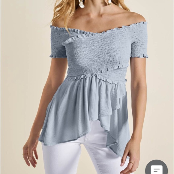 Smocked Babydoll Top Small - Picture 1 of 2